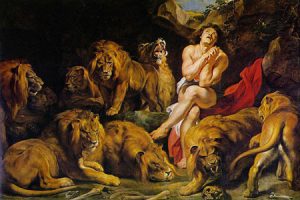 Daniel en el foso de los leones (Rubens, 1615).