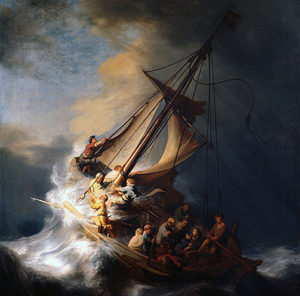 Cristo en la tormenta en el lago de Galilea (Rembrandt, 1633).