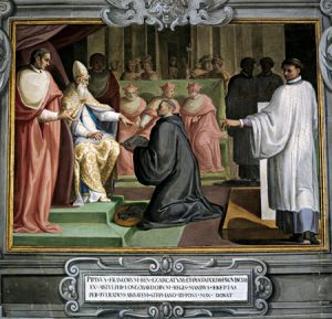 La donación de Pipinio el Breve al papa Esteban II.