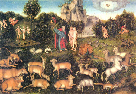 El jardín del Edén (Lucas Cranach, sXVI). [ampliar]