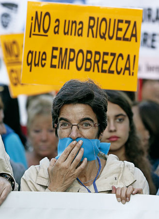 Manifestación en Madrid contar la pobreza.