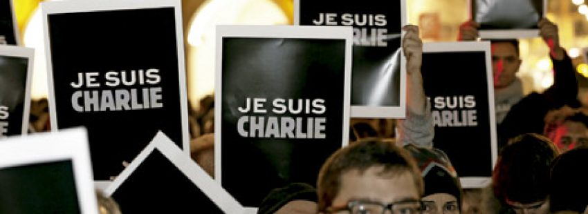 manifestación en Francia en solidaridad con las víctimas del atentado contra la revista Charlie Hebdo enero 2015