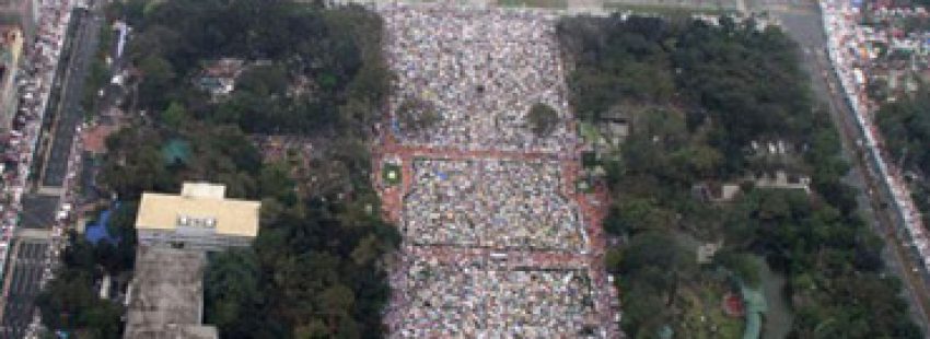 vista aérea de la misa celebrada por el papa Francisco en el Rizal Park de Manila, Filipinas, 18 enero 2015