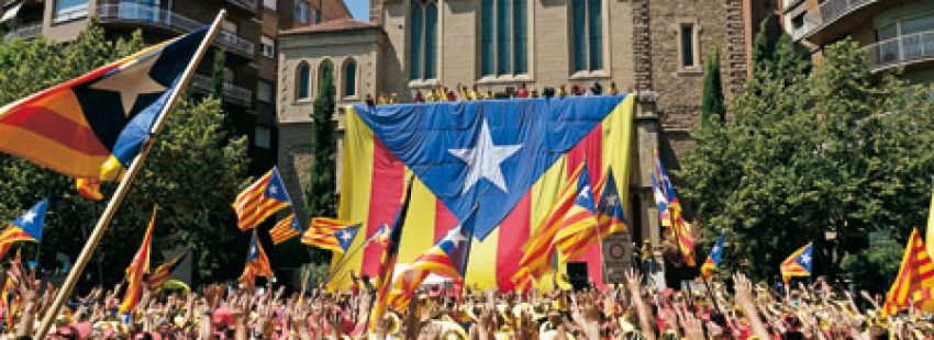 manifestación de independentistas catalanes