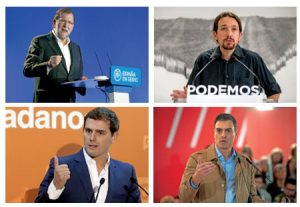 Mariano Rajoy, Pablo Iglesias, Albert Rivera y Pedro Sánchez