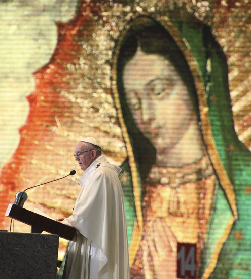 papa Francisco preside la misa en la Basílica de Guadalupe en Ciudad de México 13 febrero 2016