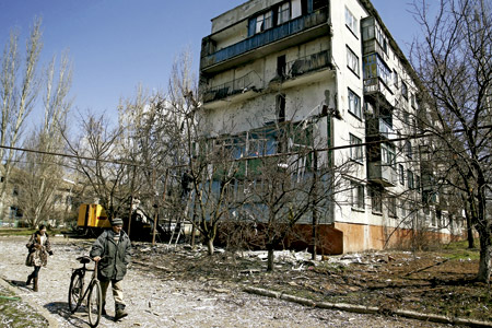 ciudad de Donestk en Ucrania, devastada por la guerra