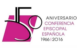 logotipo del 50 aniversario de la Conferencia Episcopal Española