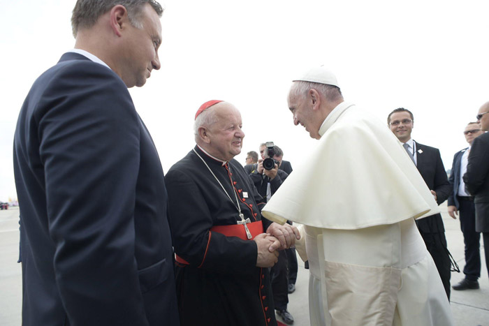 papa Francisco llega a Polonia JMJ Cracovia 27 julio 2016