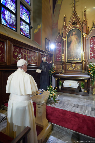 papa Francisco JMJ Cracovia 2016 visita santuario de la Divina Misericordia 30 julio 2016