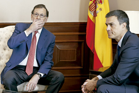 Mariano Rajoy y Pedro Sánchez se reúnen para hablar de la investidura y desbloquear el gobierno 2 agosto 2016