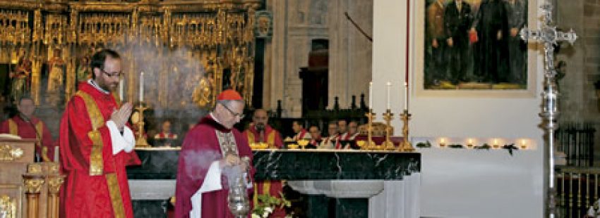 cardenal Angelo Amato en la beatificación en Asturias de cuatro mártires de Nembra 8 octubre 2016 Oviedo