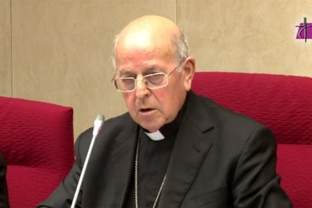 cardenal Ricardo Blázquez, presidente de la Conferencia Episcopal Española, en el discurso
