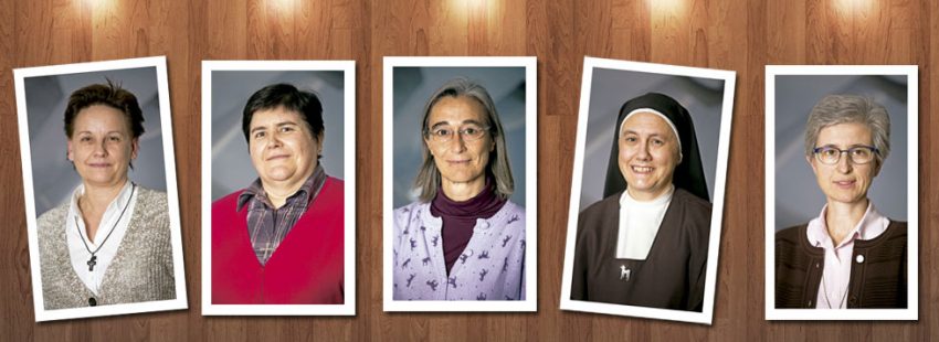 cinco religiosas superioras generales provinciales o responsables de congregaciones religiosas en España