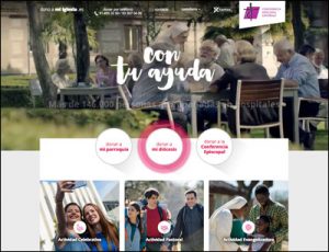 pantallazo del portal web de donativos a la Iglesia española
