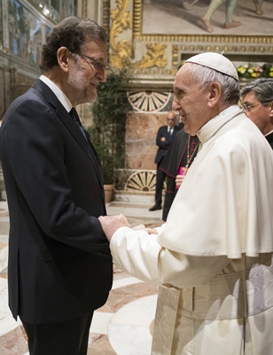 papa Francisco con Mariano Rajoy 27 jefes de Estado y de Gobierno de la Unión Europea 60 aniversario del Tratado de Roma Sala Regia Palacio Apostólico 24 marzo 2017