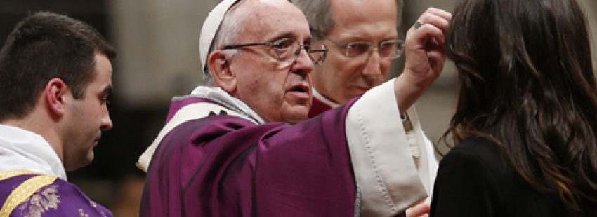 papa Francisco en la celebración del Miércoles de Ceniza 2016 en el Vaticano