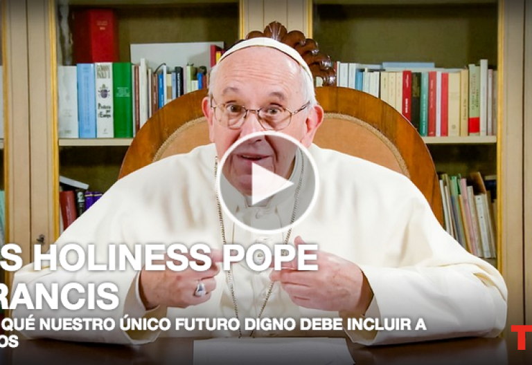 pantallazo vídeo del papa Francisco en la charla TED 2017 abril 2017
