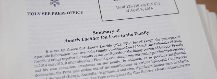 Imagen del texto embargado de la exhortación Amoris Laetitia