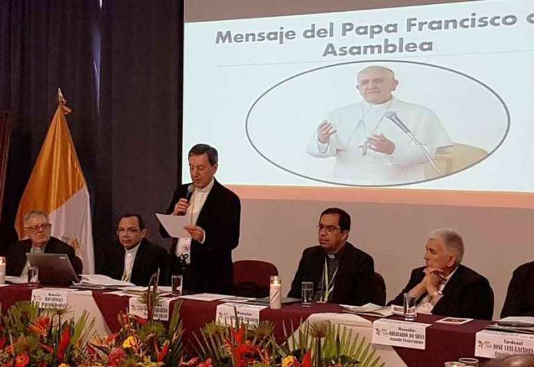 36 Asamblea Ordinaria del CELAM en San Salvador mayo 2017 inauguración lectura mensaje del papa Francisco cardenal Rubén Salazar