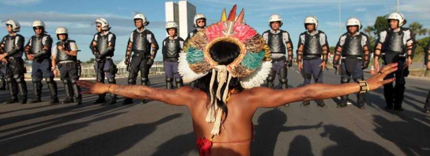 Protesta indígena en Brasilia Brasil