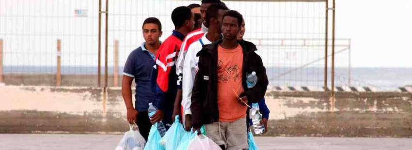 Inmigrantes en Lampedusa, en una foto de archivo