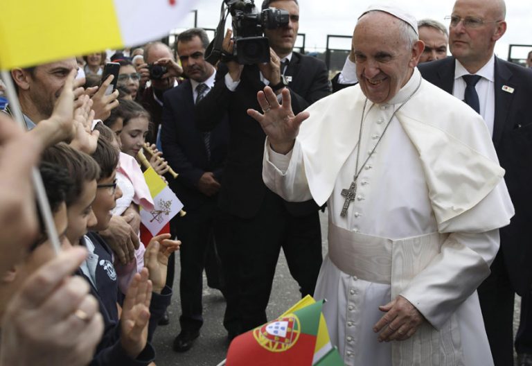 papa Francisco llega a Portugal visita Fátima 12-13 mayo 2017
