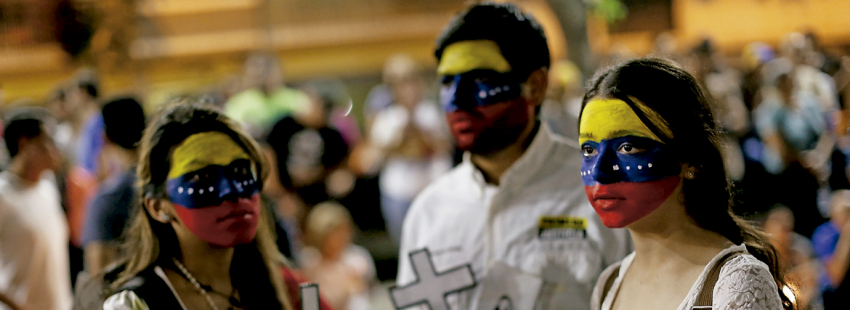 católicos en Venezuela en una protesta contra el Gobierno