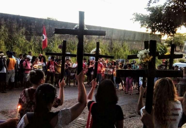 protesta contra la masacre en Brasil estado de Pará contra varios campesinos