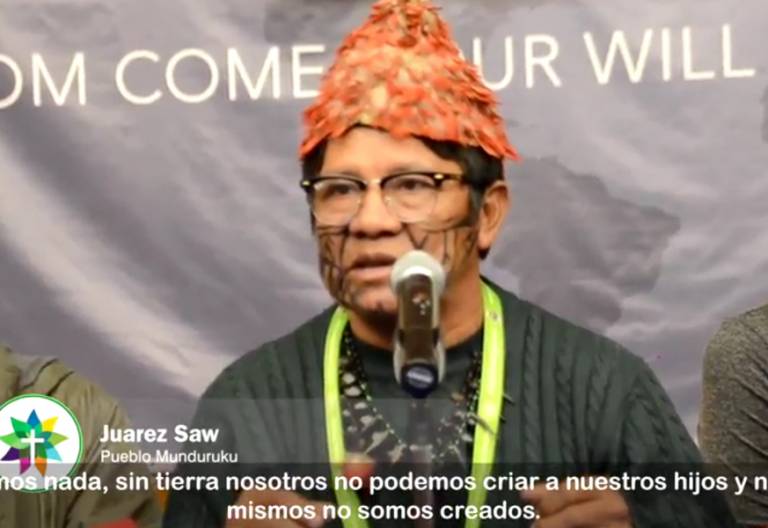 líder indígena en un vídeo de la REPAM defiende derechos de los pueblos originarios