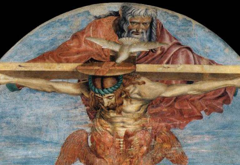fragmento del cuadro Santísima Trinidad de Andre del Castagno