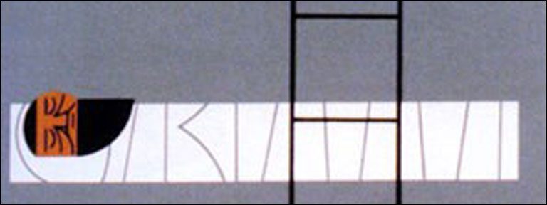 fragmento de La Escalera de Jacob, cuadro de Edie Harper pintora estadounidense