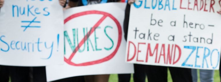 protesta en Washington contra las armas nucleares