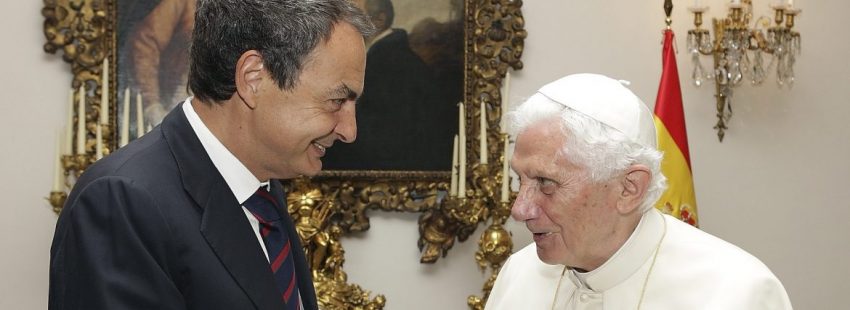 José Luis Rodríguez Zapatero y Benedicto XVI, durante la JMJ de Madrid/EFE