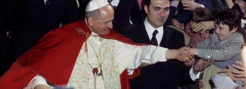 Pablo VI visita la parroquia del Divino Maestro en Roma, en abril de 1972