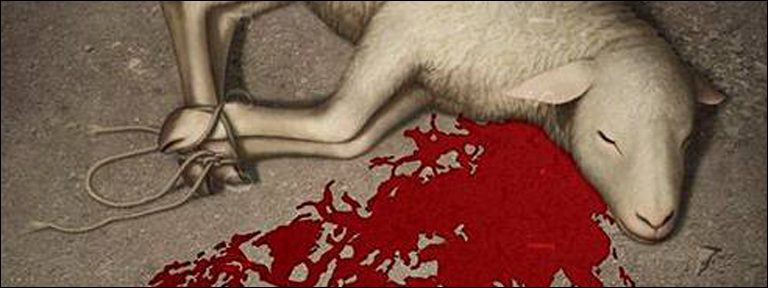 fragmento de Cordero de Dios pintura obra de Jonathan Mayer