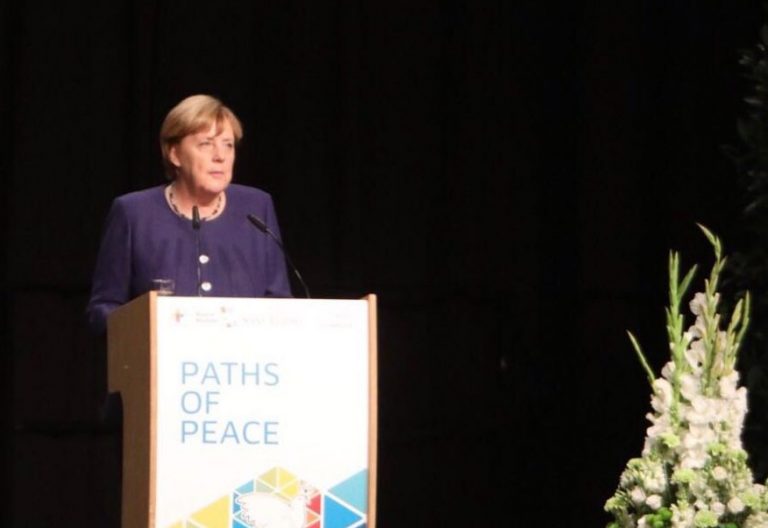Angela Merkel, en la apertur del encuentro por la paz de SantEgidio 2017/SE