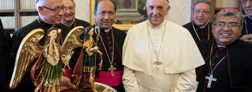 papa Francisco con los obispos de Bolivia en visita ad limina septiembre 2017