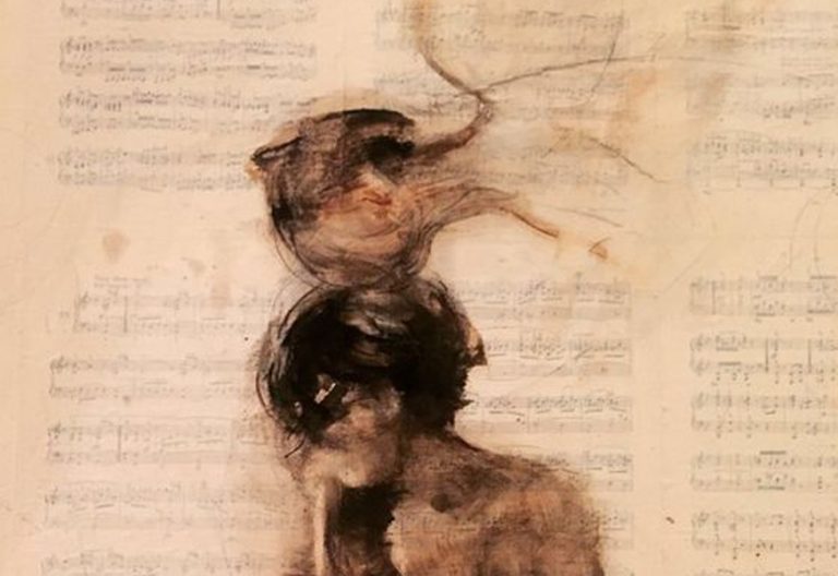 fragmento de Charles Mackensy cuadro pintura ángel con joven