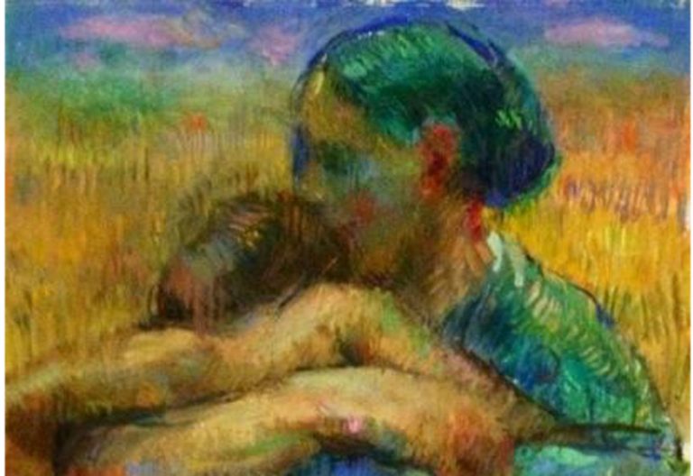 fragmento de La hija pródiga con la madre, pintura de Charles Mackesy