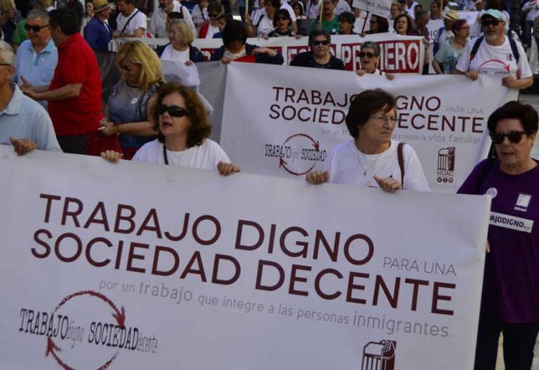 Iglesia por el Trabajo Decente manifestación de la HOAC en la diócesis de Málaga
