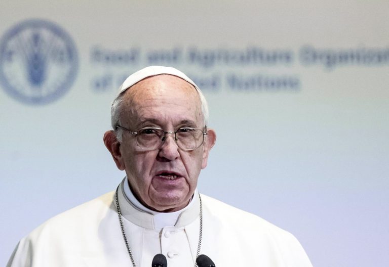 papa Francisco visita la sede FAO Roma 16 octubre 2017