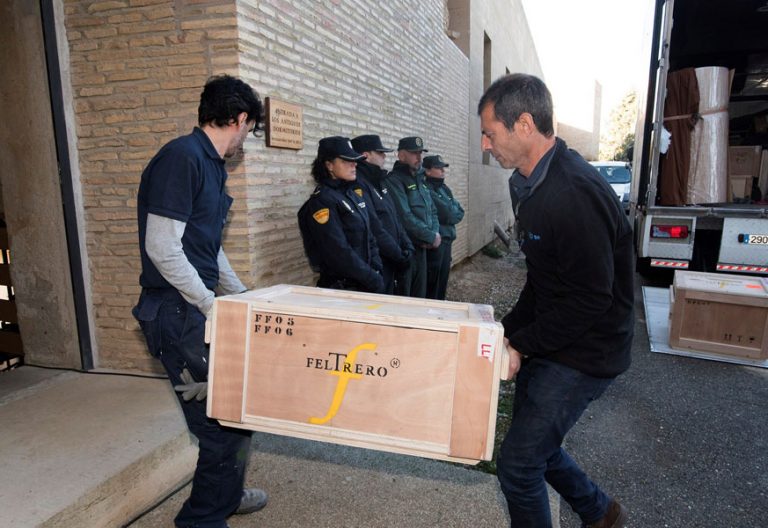 llegada de los bienes de Sijena al monasterio de Huesca procedentes de Lleida 11 diciembre 2017