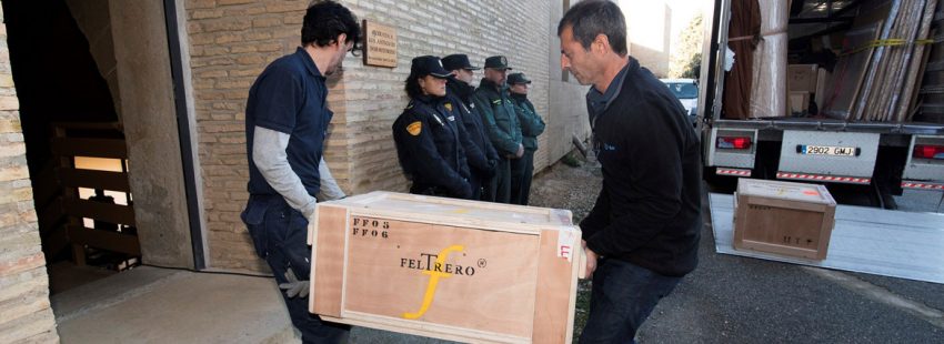 llegada de los bienes de Sijena al monasterio de Huesca procedentes de Lleida 11 diciembre 2017