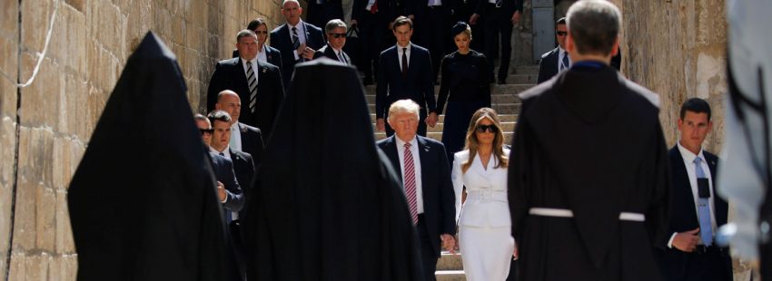 líderes cristianos reciben a Donald Trump en Jerusalén diciembre 2017