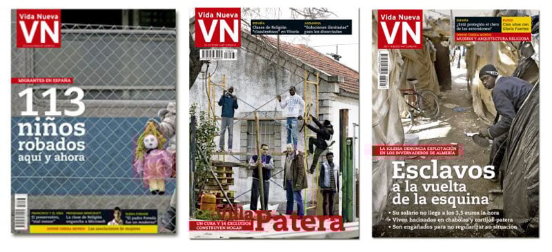 tres portadas de reportajes en Vida Nueva firmados por Miguel Ángel Malavia