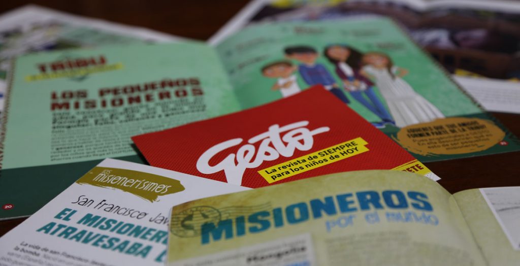 revista Gesto varias páginas de la publicación de OMP para niños