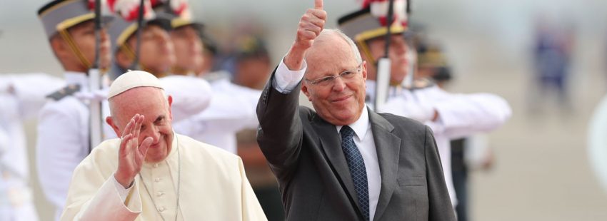 papa Francisco llega a Perú con el presidente Pedro Pablo Kuczynski 18 enero 2018