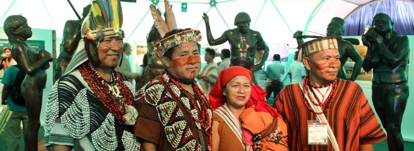 indígenas de la Amazonía durante la visita del papa Francisco a Perú enero 2018