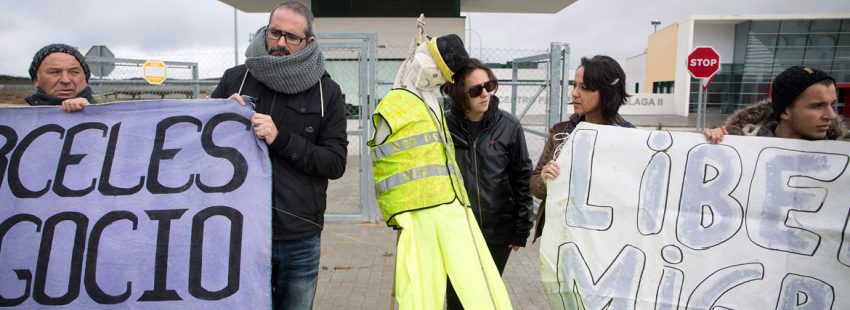 protesta en el CIE-cárcel de Archidona Málaga donde se murió suicidó un interno extranjero